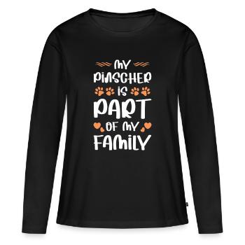 Pinscher - T-shirt manches longues Premium bio Femme - noir - Devant - Julia (174cm)