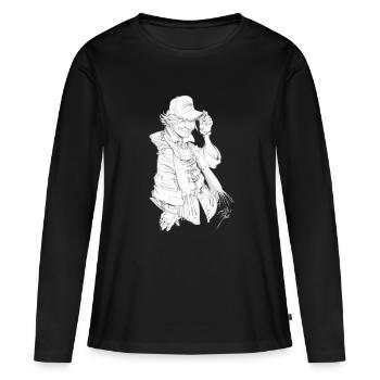 Urbaner Cowboy-Sketch - Frauen Premium Bio Langarmshirt - Schwarz - Vorne - Julia (174cm)