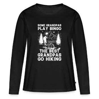 Certains grands-pères jouent au bingo, les meilleurs grands-papys font du Hiki - T-shirt manches longues Premium bio Femme - noir - Devant - Julia (174cm)