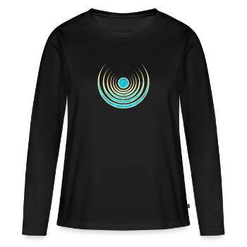 Amulette de lune force de 7 wicca porte-bonheur magie - T-shirt manches longues Premium bio Femme - noir - Devant - Julia (174cm)