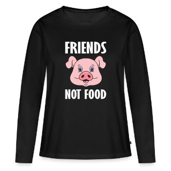 Végétarien végétarien végétarien - T-shirt manches longues Premium bio Femme - noir - Devant - Julia (174cm)
