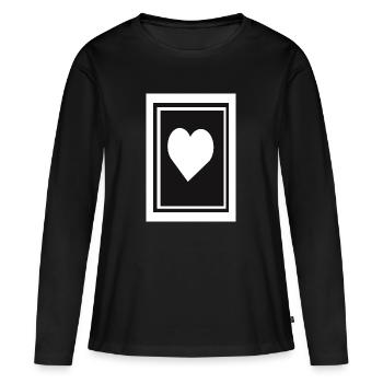 Heart - Frauen Premium Bio Langarmshirt - Schwarz - Vorne - Julia (174cm)