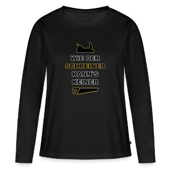Schreiner - Frauen Premium Bio Langarmshirt - Schwarz - Vorne - Julia (174cm)