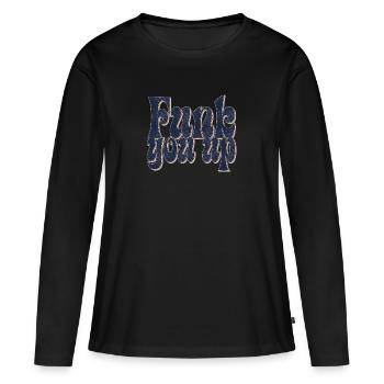 Funk vous up - T-shirt manches longues Premium bio Femme - noir - Devant - Julia (174cm)
