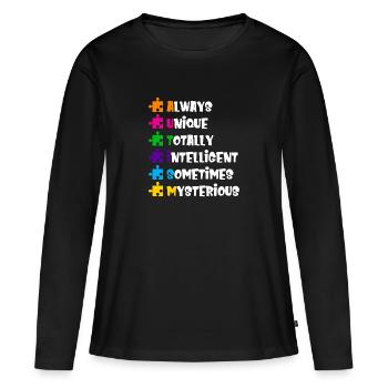 Autismus Bewusstsein - Frauen Premium Bio Langarmshirt - Schwarz - Vorne - Julia (174cm)