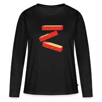 BRICKS - Women's Premium Organic Long Sleeve Shirt - black - Front - Julia (174cm)