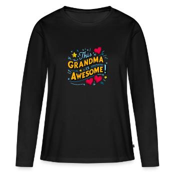 Grand-mère est la meilleure arrière-grand-mère - T-shirt manches longues Premium bio Femme - noir - Devant - Julia (174cm)