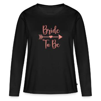 Bride-to-Be Shirt | JGA | Enterrement de vie de garçon - T-shirt manches longues Premium bio Femme - noir - Devant - Julia (174cm)