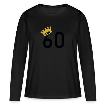 60 ans - T-shirt manches longues Premium bio Femme - noir - Devant - Julia (174cm)