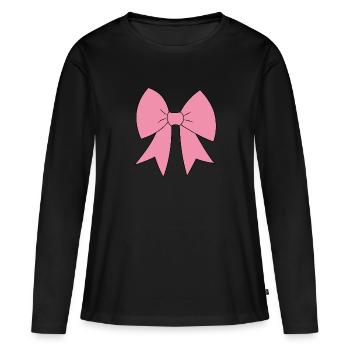 schleife - Frauen Premium Bio Langarmshirt - Schwarz - Vorne - Julia (174cm)