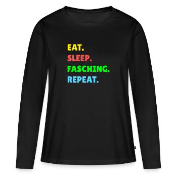 Helau Fasching Kostüm Verkleidung - Frauen Premium Bio Langarmshirt - Schwarz - Vorne - Julia (174cm)