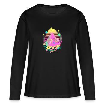Poop Power - Women's Premium Organic Long Sleeve Shirt - black - Front - Julia (174cm)