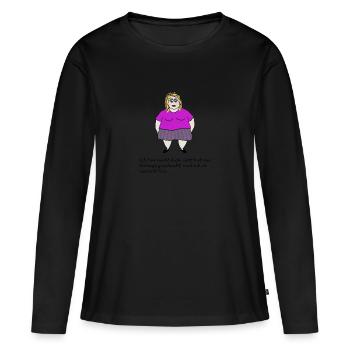 Ich bin nicht dick - Frauen Premium Bio Langarmshirt - Schwarz - Vorne - Julia (174cm)