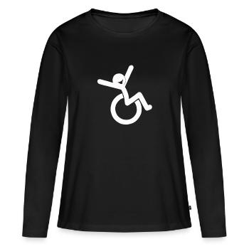Vive Rolli Blanc - T-shirt manches longues Premium bio Femme - noir - Devant - Julia (174cm)