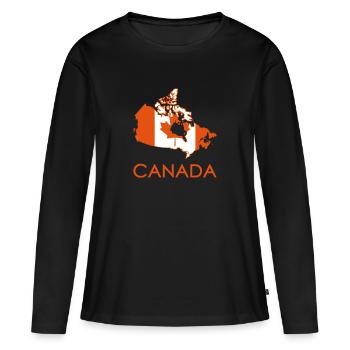 Canada - T-shirt manches longues Premium bio Femme - noir - Devant - Julia (174cm)