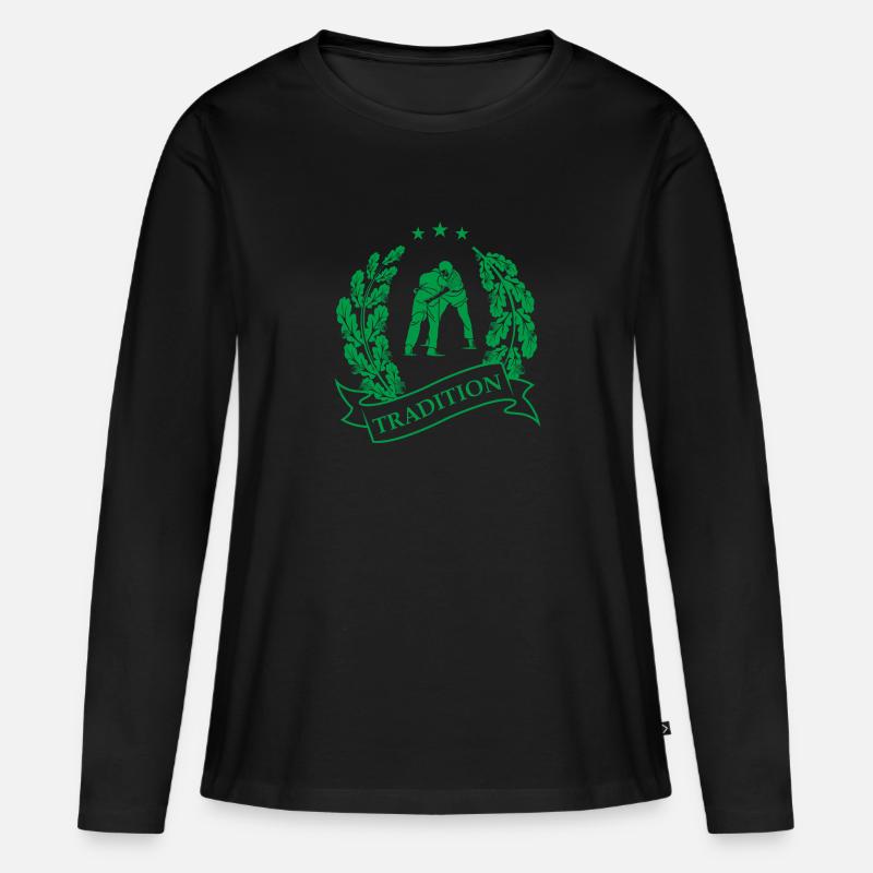 schwinger schwingen - Frauen Premium Bio Langarmshirt - Schwarz