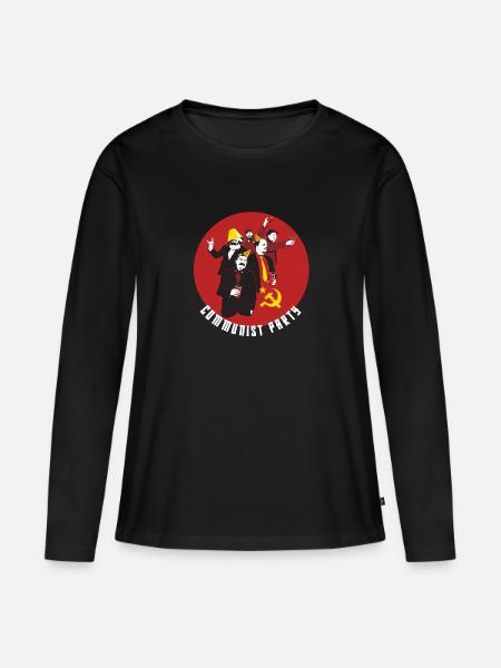 Fun tee communiste - T-shirt manches longues Premium bio Femme - noir
