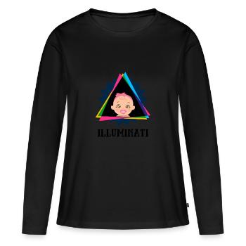 Illuminati - Pregnant Pregnancy Baby Announcement - Women's Premium Organic Long Sleeve Shirt - black - Front - Julia (174cm)