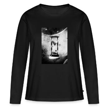 Kosmische Sanduhr - Frauen Premium Bio Langarmshirt - Schwarz - Vorne - Julia (174cm)
