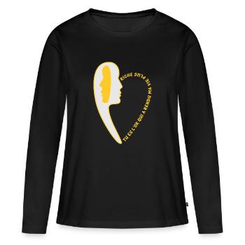 Vie plus riche 2 - T-shirt manches longues Premium bio Femme - noir - Devant - Julia (174cm)