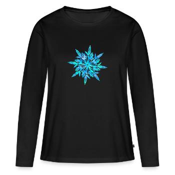 aime l'hiver - T-shirt manches longues Premium bio Femme - noir - Devant - Julia (174cm)