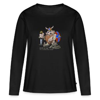 NORVÈGE VIKING T-shirts, textiles et idées cadeaux - T-shirt manches longues Premium bio Femme - noir - Devant - Julia (174cm)
