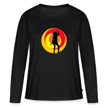 disco girl - T-shirt manches longues Premium bio Femme - noir - Devant - Julia (174cm)