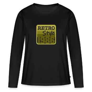 Style rétro 1986 - T-shirt manches longues Premium bio Femme - noir - Devant - Julia (174cm)