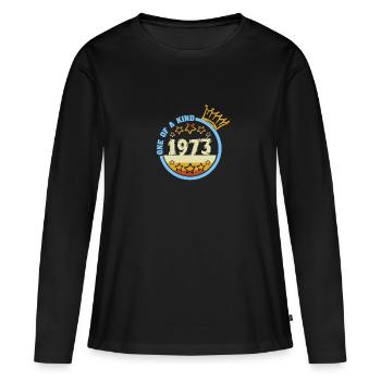 1973 - Frauen Premium Bio Langarmshirt - Schwarz - Vorne - Julia (174cm)