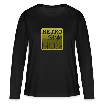 Retro Style 2002 - Frauen Premium Bio Langarmshirt - Schwarz - Vorne - Julia (174cm)