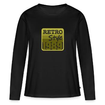 Retro Style 1989 - Women's Premium Organic Long Sleeve Shirt - black - Front - Julia (174cm)