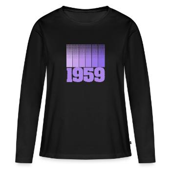 1959 1959 - T-shirt manches longues Premium bio Femme - noir - Devant - Julia (174cm)