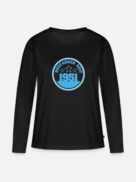 Jahr 1951 - Frauen Premium Bio Langarmshirt - Schwarz