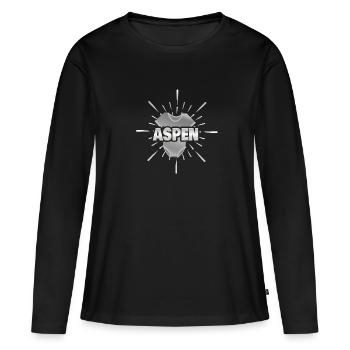 Naissance Aspen - T-shirt manches longues Premium bio Femme - noir - Devant - Julia (174cm)