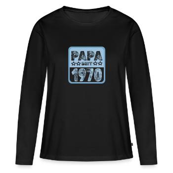 seit 1970 - Frauen Premium Bio Langarmshirt - Schwarz - Vorne - Julia (174cm)