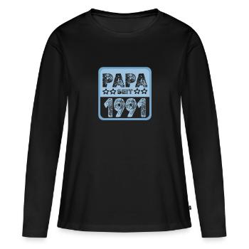 seit 1991 - Frauen Premium Bio Langarmshirt - Schwarz - Vorne - Julia (174cm)