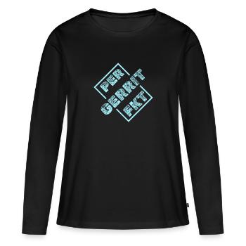 Perfekt Gerrit - Frauen Premium Bio Langarmshirt - Schwarz - Vorne - Julia (174cm)