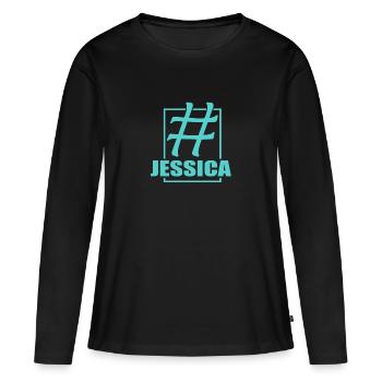 Media Jessica - Frauen Premium Bio Langarmshirt - Schwarz - Vorne - Julia (174cm)