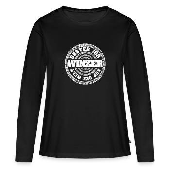 Winzer als Job - Frauen Premium Bio Langarmshirt - Schwarz - Vorne - Julia (174cm)