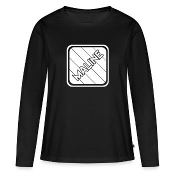 Prénom Maline - T-shirt manches longues Premium bio Femme - noir - Devant - Julia (174cm)