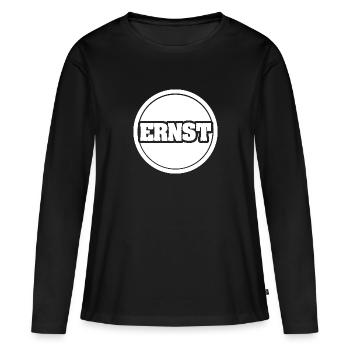 Ernst als Vorname - Frauen Premium Bio Langarmshirt - Schwarz - Vorne - Julia (174cm)