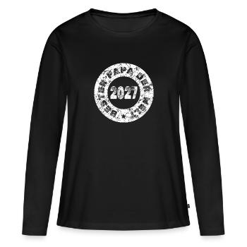 Charrette à bras 2027 - T-shirt manches longues Premium bio Femme - noir - Devant - Julia (174cm)