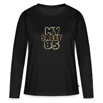 Süß 85 - Frauen Premium Bio Langarmshirt - Schwarz - Vorne - Julia (174cm)