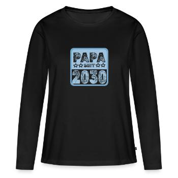 seit 2030 - Frauen Premium Bio Langarmshirt - Schwarz - Vorne - Julia (174cm)