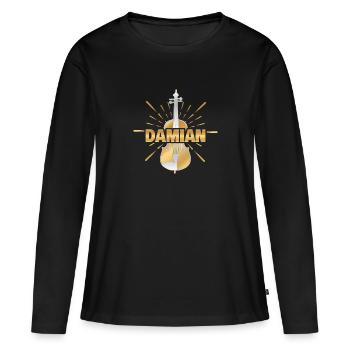 Violoniste Damian - T-shirt manches longues Premium bio Femme - noir - Devant - Julia (174cm)