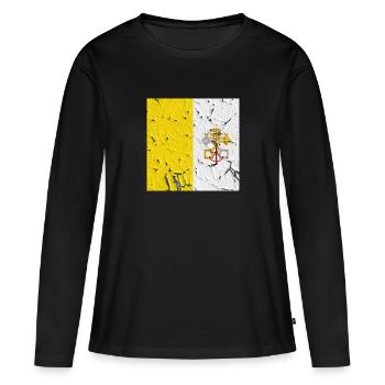 Cité du Vatican Cité du Vatican - T-shirt manches longues Premium bio Femme - noir - Devant - Julia (174cm)