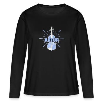 Prénom Artur - T-shirt manches longues Premium bio Femme - noir - Devant - Julia (174cm)