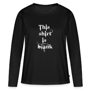 This shirt is blank - Women's Premium Organic Long Sleeve Shirt - black - Front - Julia (174cm)