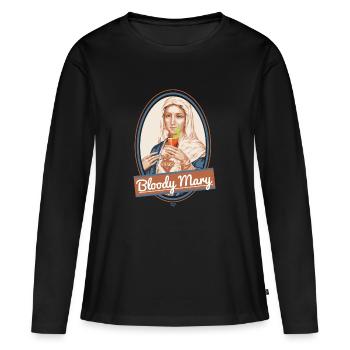 Bloody Mary and drink - Women's Premium Organic Long Sleeve Shirt - black - Front - Julia (174cm)