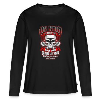 ...tant que ma femme est d'accord - T-shirt manches longues Premium bio Femme - noir - Devant - Julia (174cm)